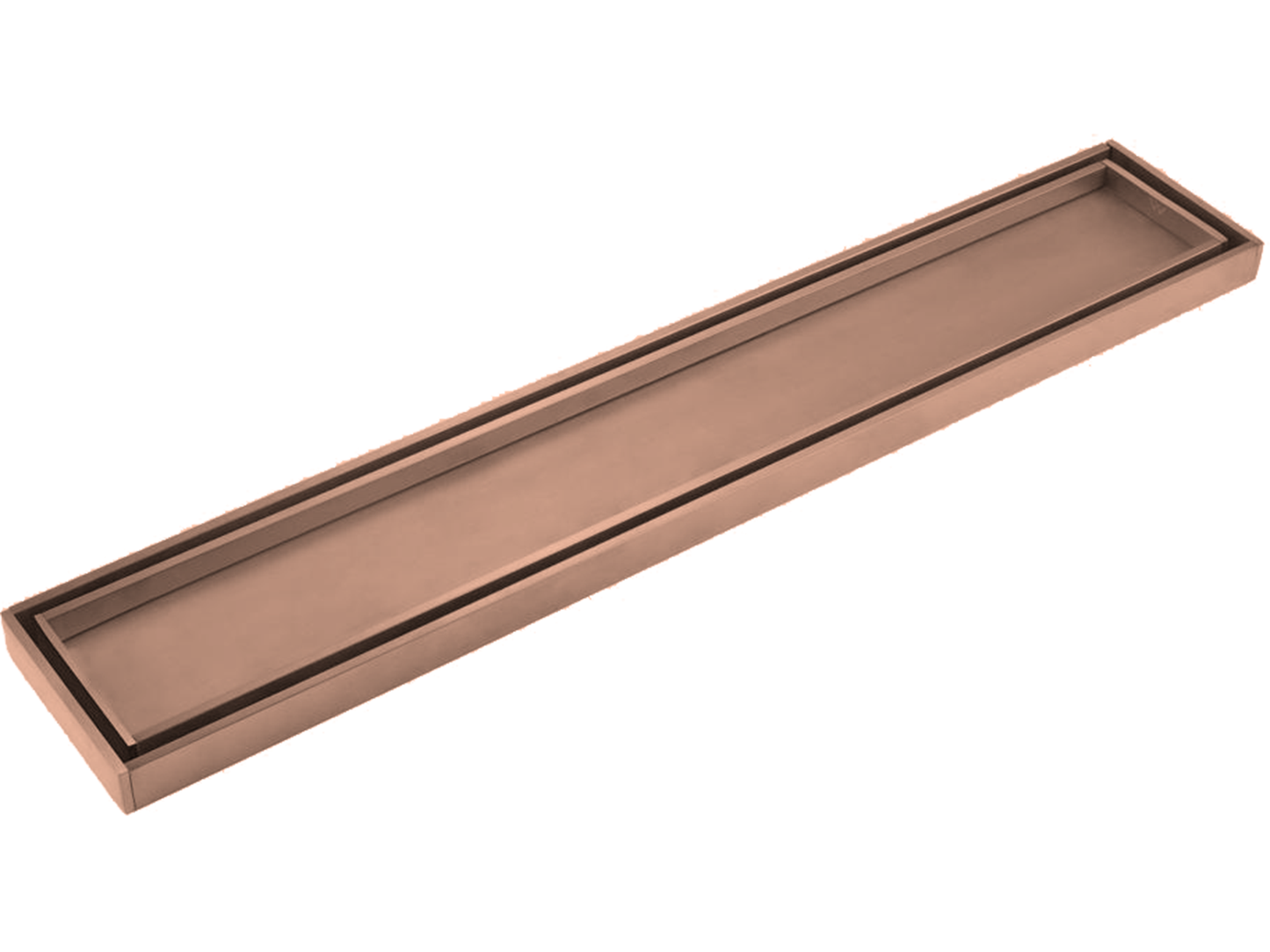 Custom SS316 Tile Insert Linear Floor Grate Brushed Copper VII
