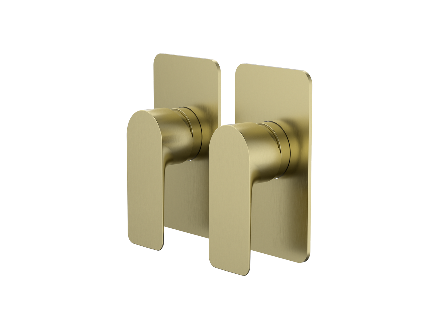 Ash Twin Shower/Bath Mixer Separate Plates Brushed Gold