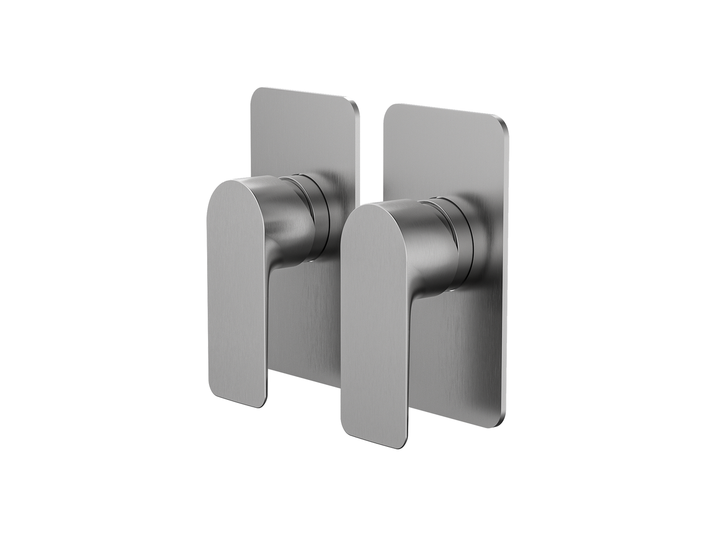 Ash Twin Shower/Bath Mixer Separate Plates Brushed Nickel