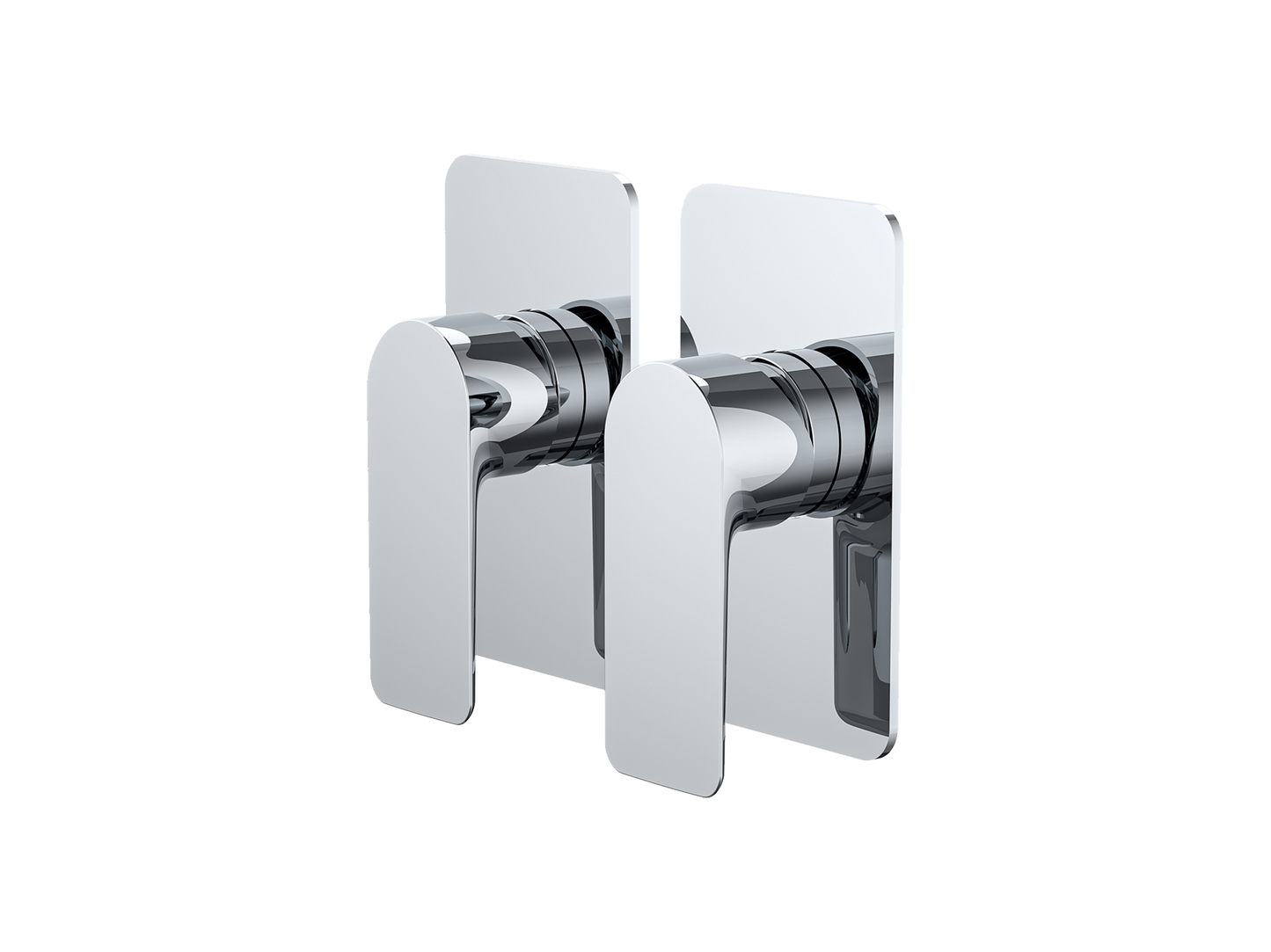 Ash Twin Shower/Bath Mixer Separate Plates Chrome