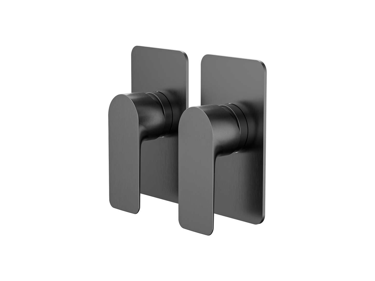 Ash Twin Shower/Bath Mixer Separate Plates Gun Metal