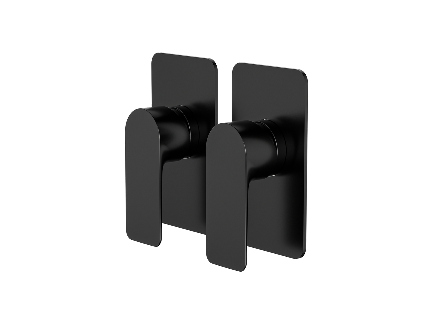 Ash Twin Shower/Bath Mixer Separate Plates Matte Black