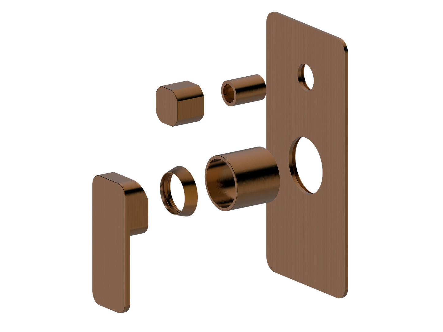 Aspen Wall Diverter Shower/Bath Mixer Brushed Copper