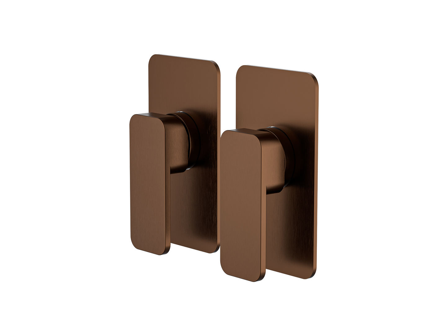 Aspen Twin Shower/Bath Mixer Separate Plates Brushed Copper