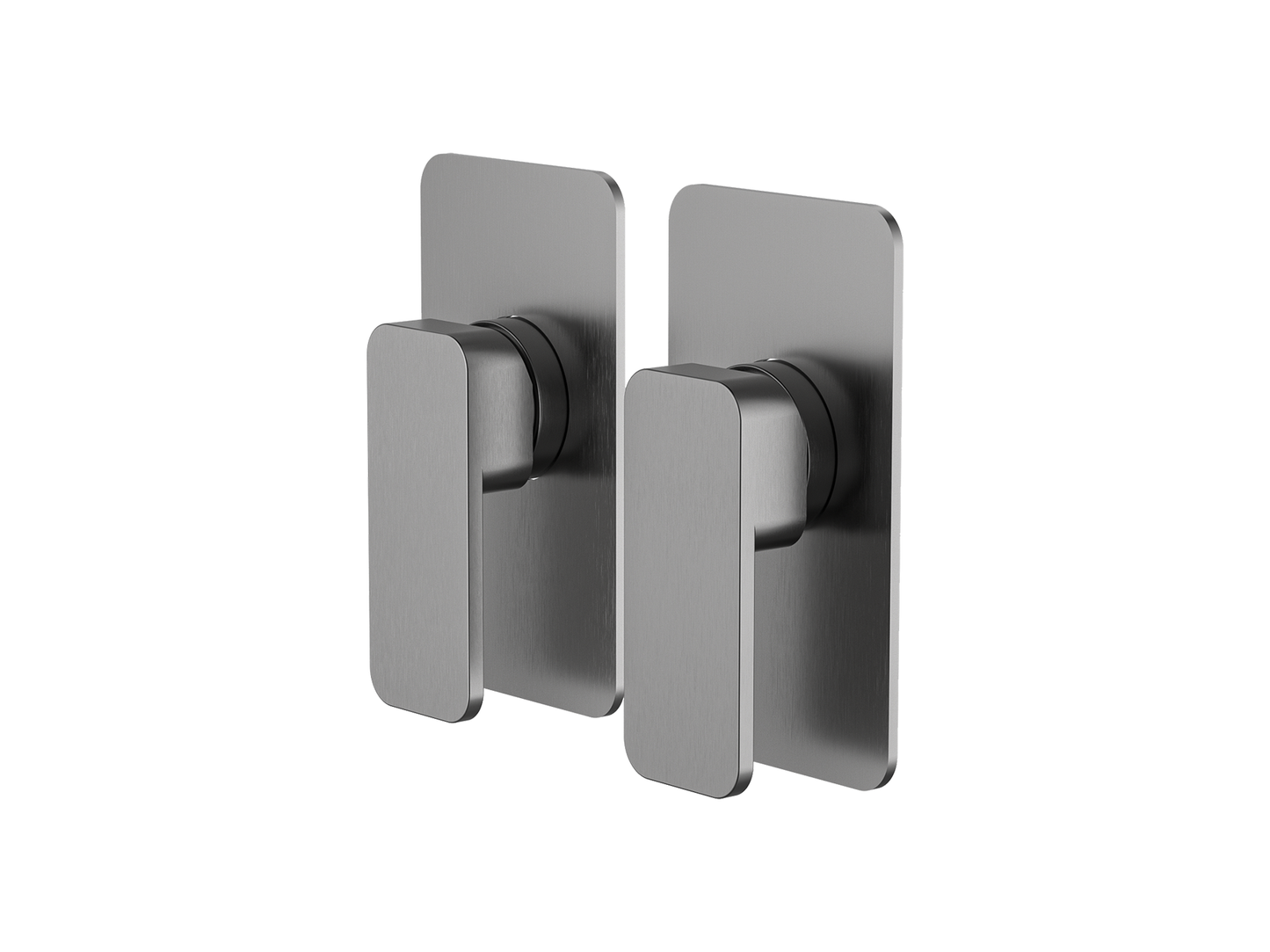 Aspen Twin Shower/Bath Mixer Separate Plates Brushed Nickel