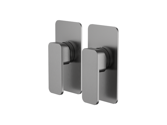 Aspen Twin Shower/Bath Mixer Separate Plates Brushed Nickel