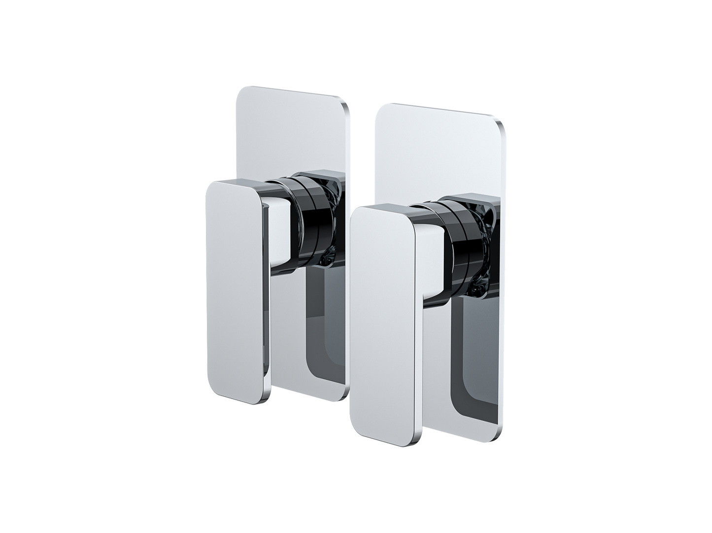 Aspen Twin Shower/Bath Mixer Separate Plates Chrome