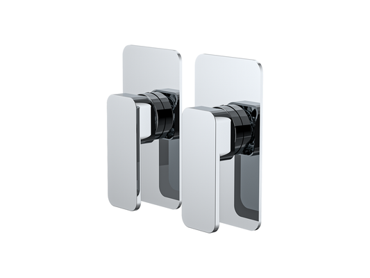 Aspen Twin Shower/Bath Mixer Separate Plates Chrome