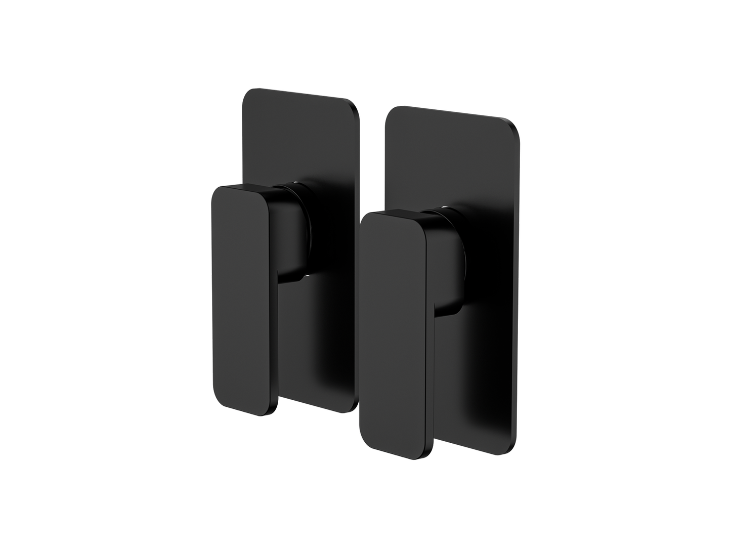 Aspen Twin Shower/Bath Mixer Separate Plates Matte Black