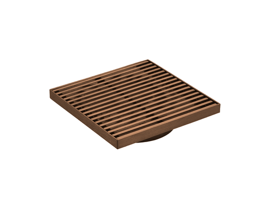 115 x 115mm Stainless Steel Wedge Wire Floor Grate Brushed Copper