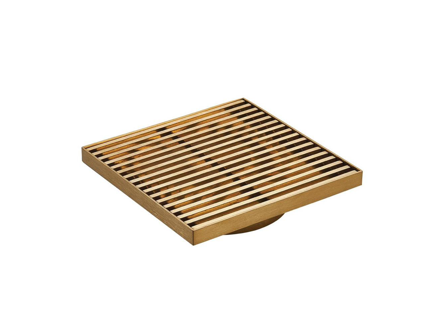 115 x 115mm Stainless Steel Wedge Wire Floor Grate Brushed Gold