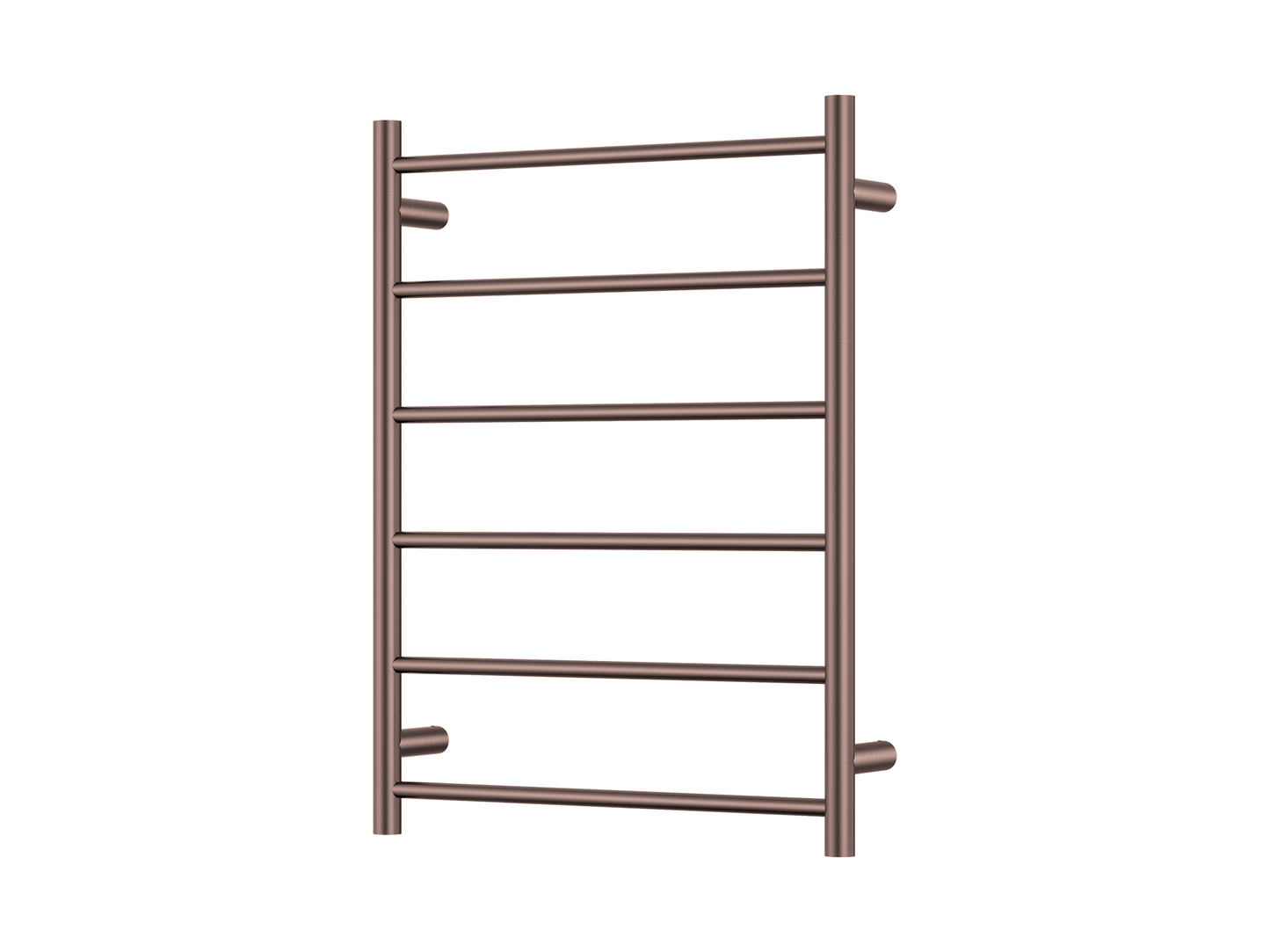 650 x 850mm 6 Bar Round Heated Towel Ladder Antique Copper