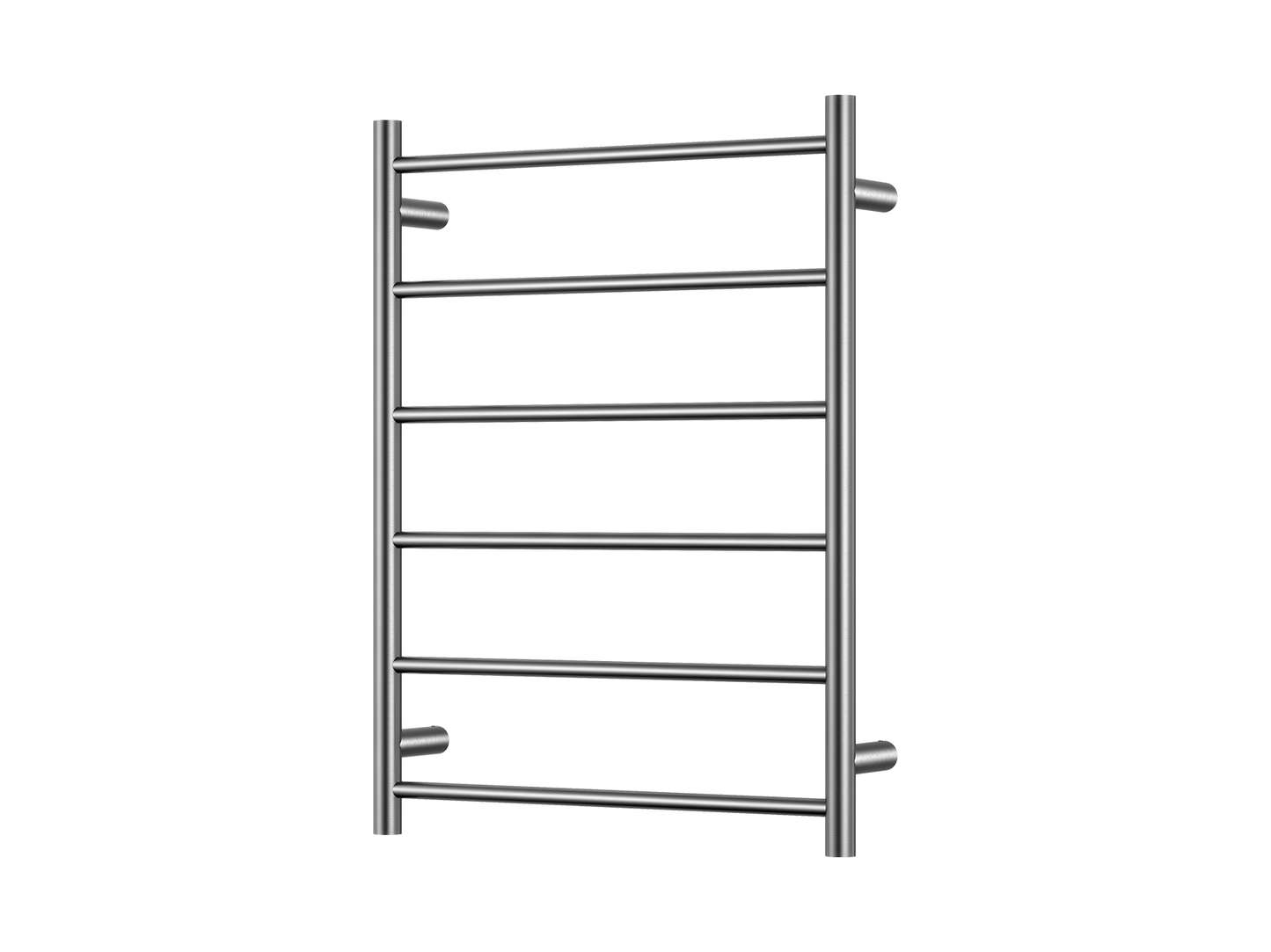 6 Bar Round Heated Towel Ladder Brushed Nickel