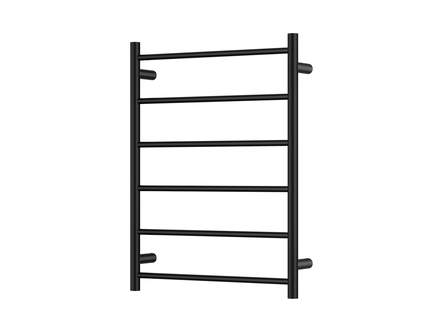 6 Bar Round Heated Towel Ladder Matte Black
