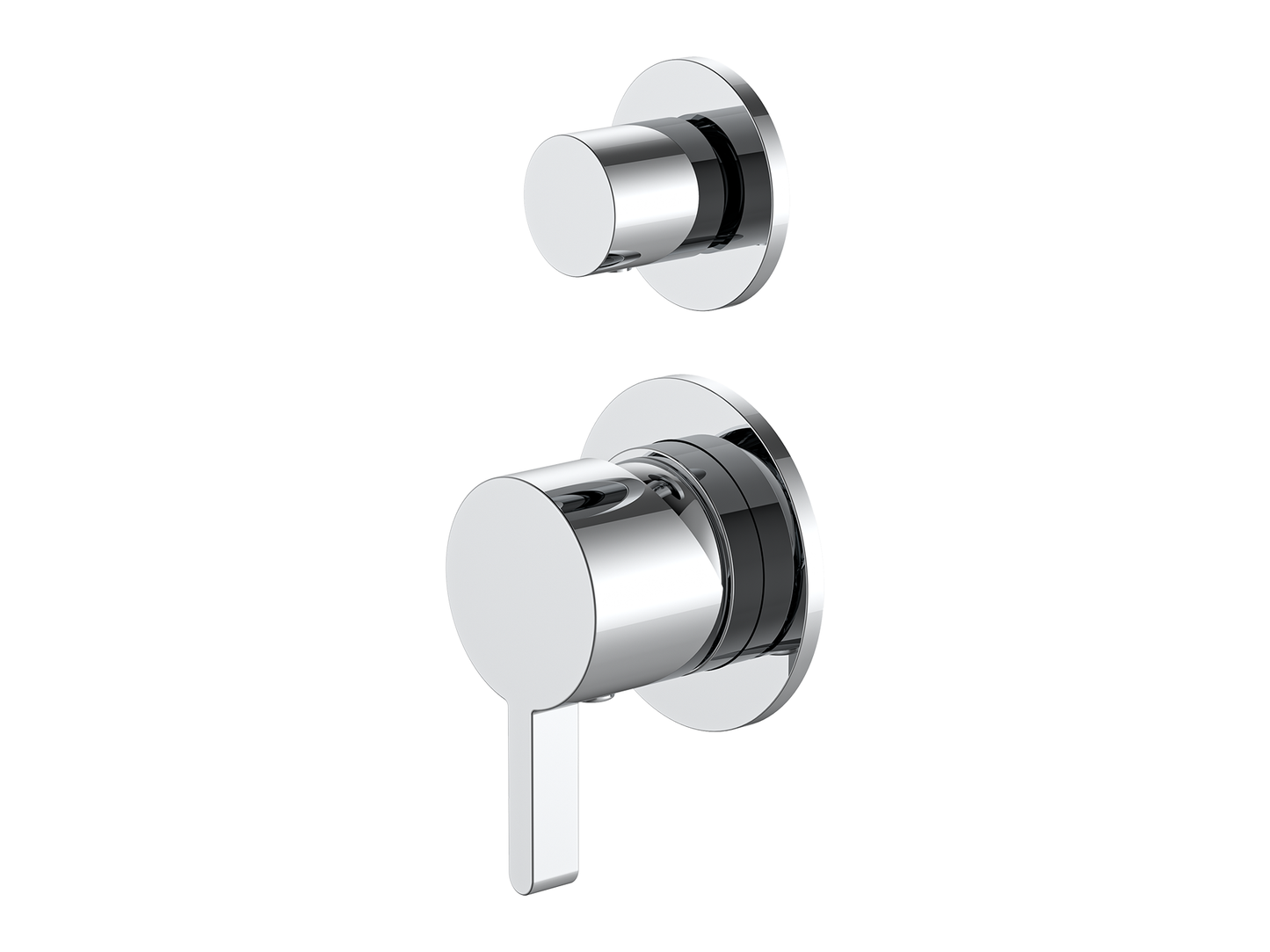 Lotus Wall Diverter Shower/Bath Mixer Separate Plates Chrome