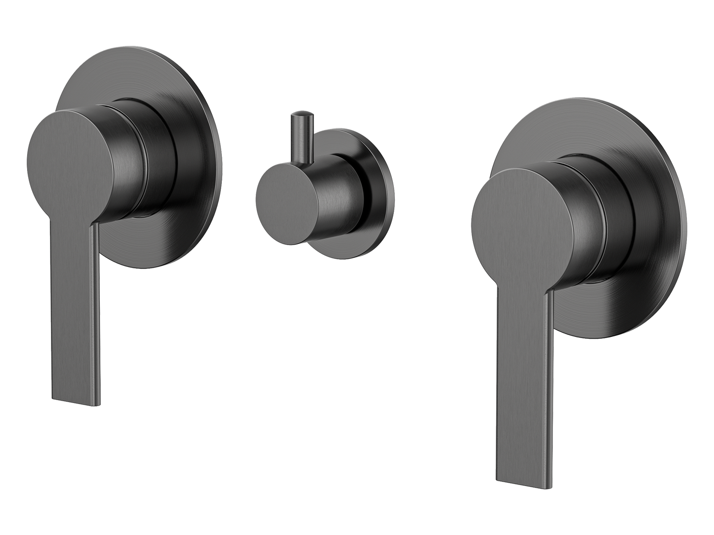 Lilly Pilly Twin Shower / Bath Mixer with Centre Diverter Gun Metal