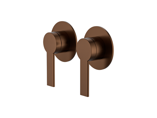 Lilly Pilly Twin Shower/Bath Mixer Separate Plates Brushed Copper