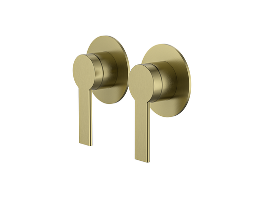 Lilly Pilly Twin Shower/Bath Mixer Separate Plates Brushed Gold
