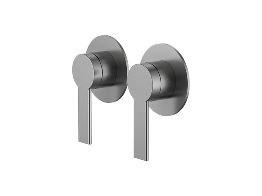 Lilly Pilly Twin Shower/Bath Mixer Separate Plates Brushed Nickel
