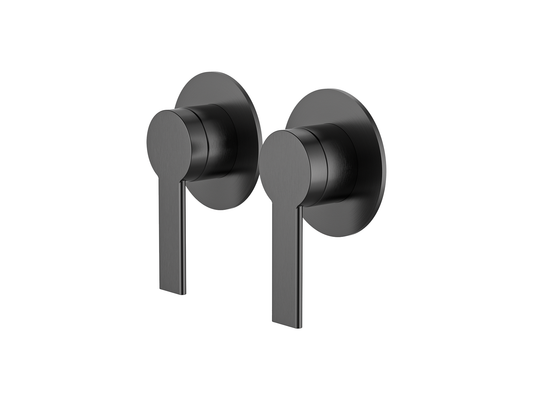 Lilly Pilly Twin Shower/Bath Mixer Separate Plates Gun Metal