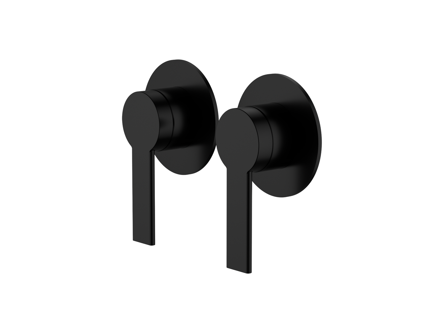 Lilly Pilly Twin Shower/Bath Mixer Separate Plates Matte Black