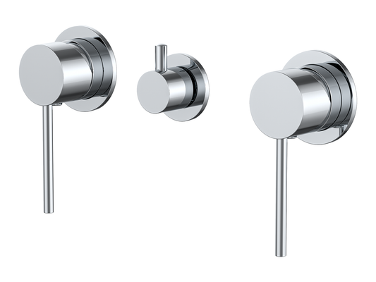 Maple Twin Shower / Bath Mixer with Centre Diverter Chrome