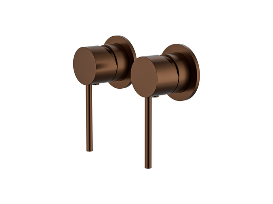 Maple Twin Shower/Bath Mixer Separate Plates Brushed Copper