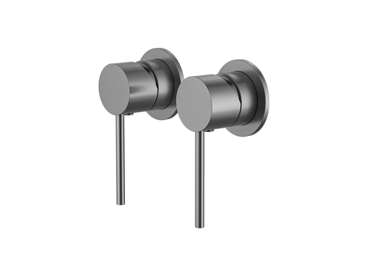 Maple Twin Shower/Bath Mixer Separate Plates Brushed Nickel