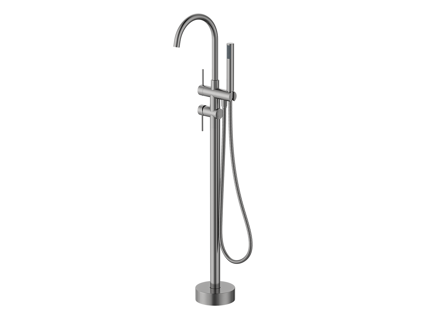 Maple Freestanding Floor Mixer with Hand Shower Brushed Nickel