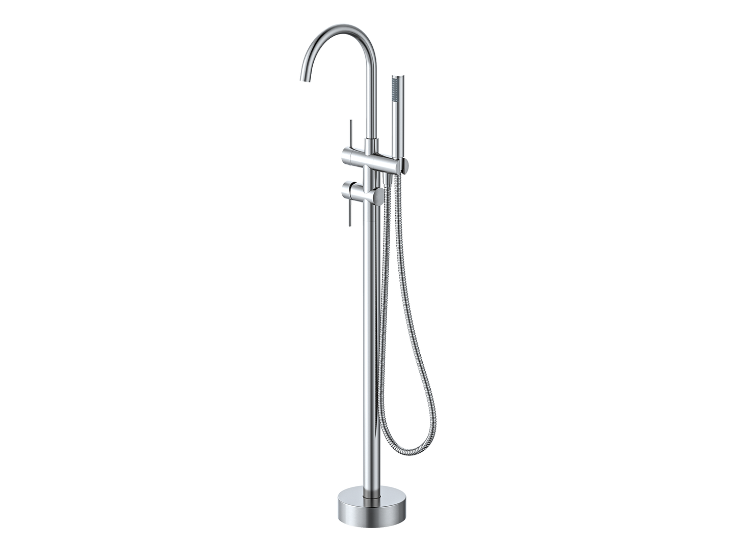 Maple Freestanding Floor Mixer with Hand Shower Chrome