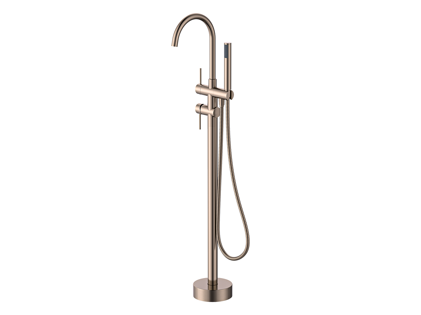 Maple Freestanding Floor Mixer with Hand Shower Rosé