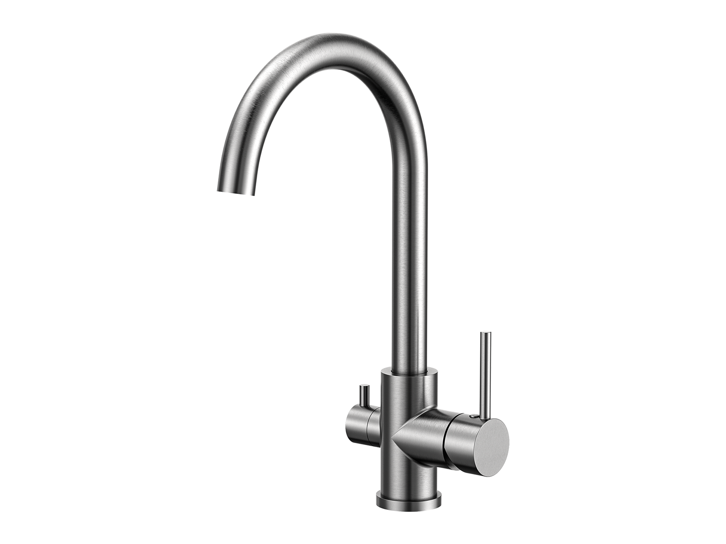 Maple 3-Way Gooseneck Filter Sink Mixer Brushed Nickel