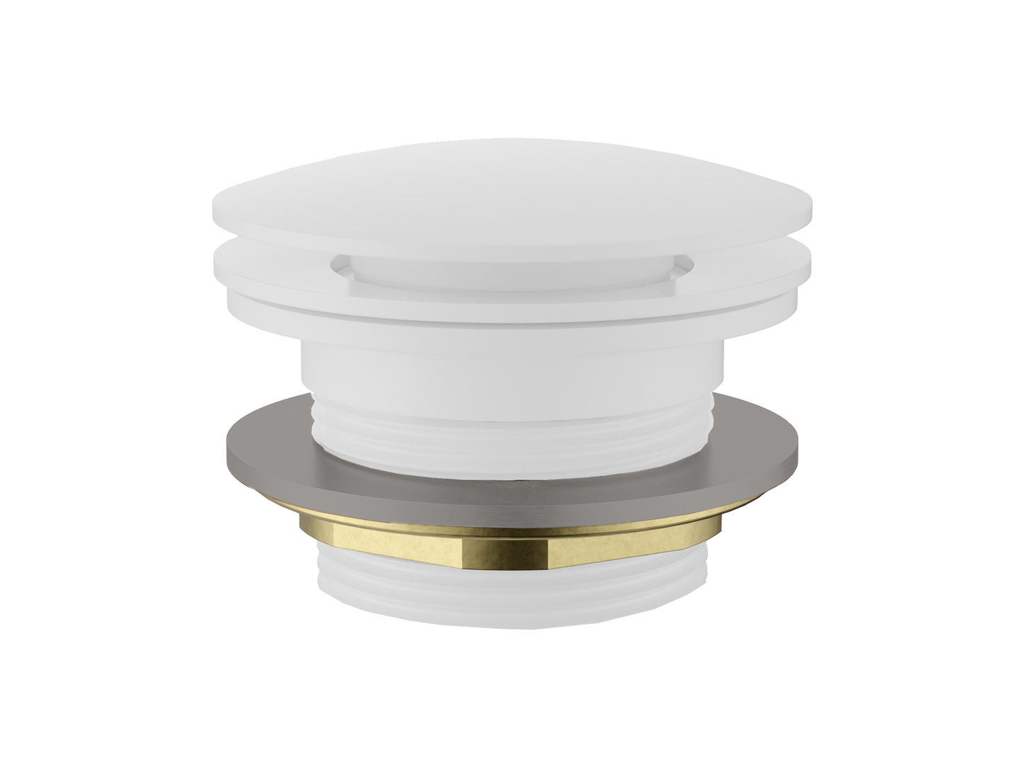 40mm Bath Pop-Up No Overflow Mushroom Waste Gloss White