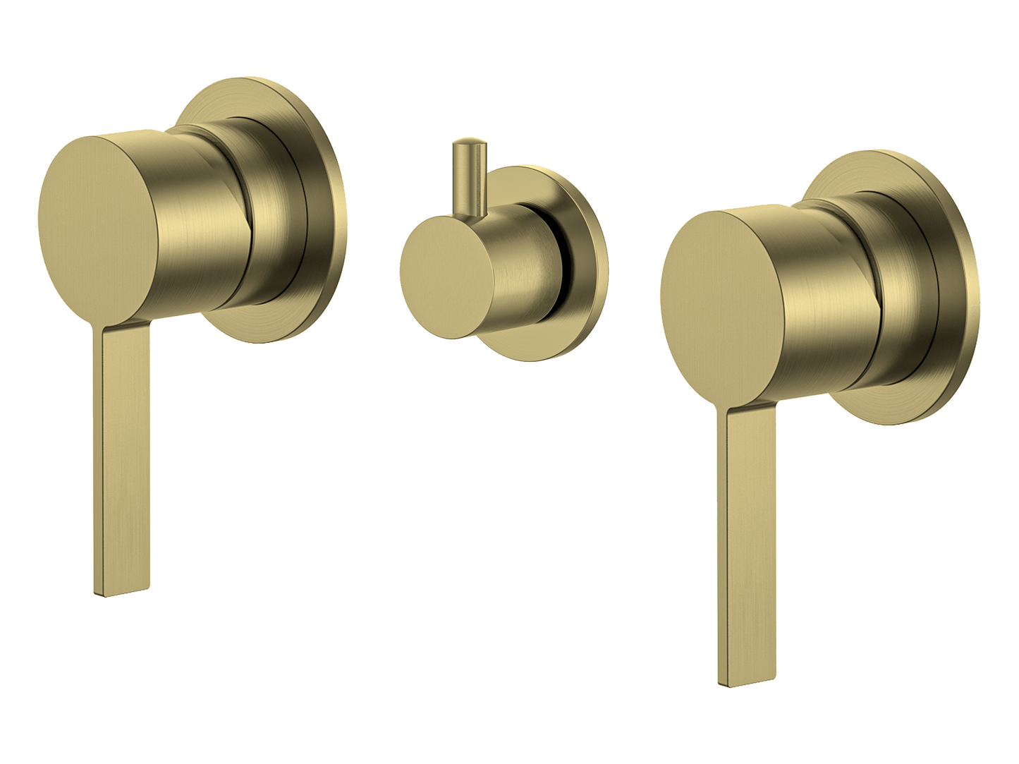 Sakura Twin Shower / Bath Mixer with Centre Diverter Brushed Gold