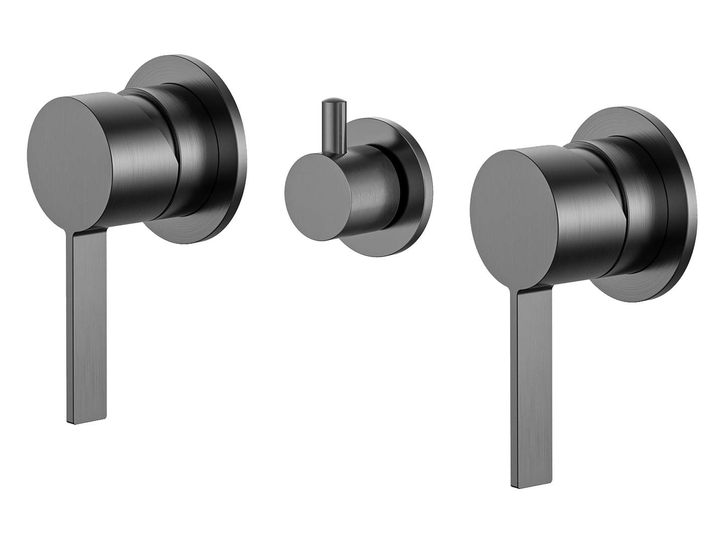 Sakura Twin Shower / Bath Mixer with Centre Diverter Gun Metal
