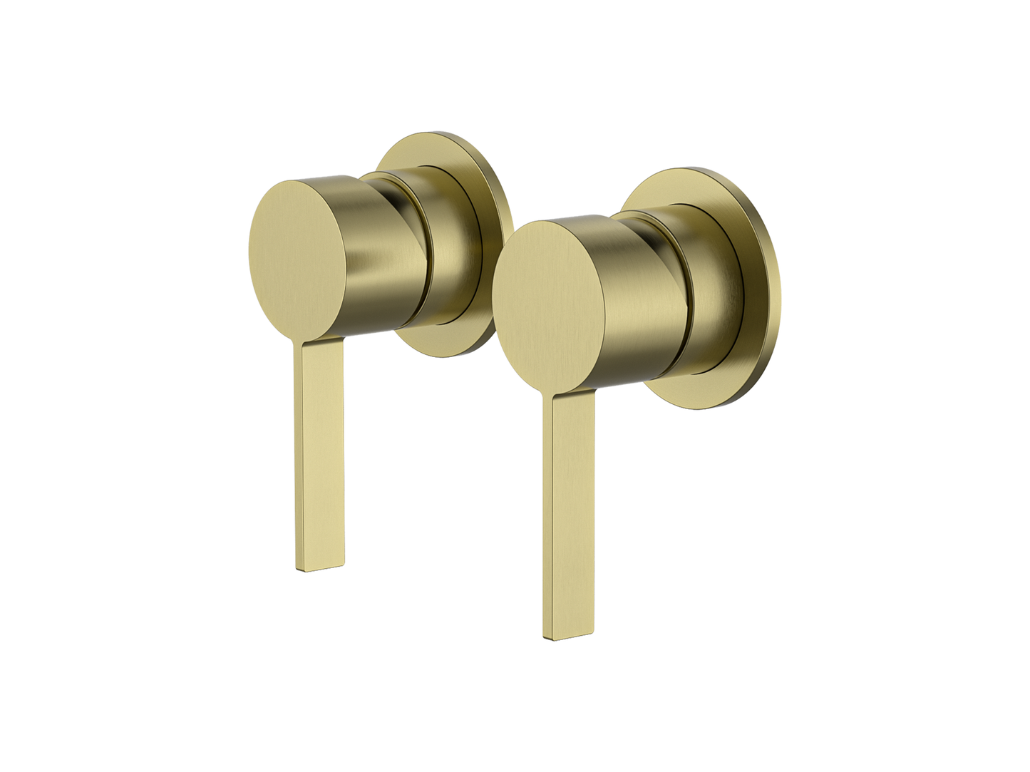 Sakura Twin Shower/Bath Mixer Separate Plates Brushed Gold