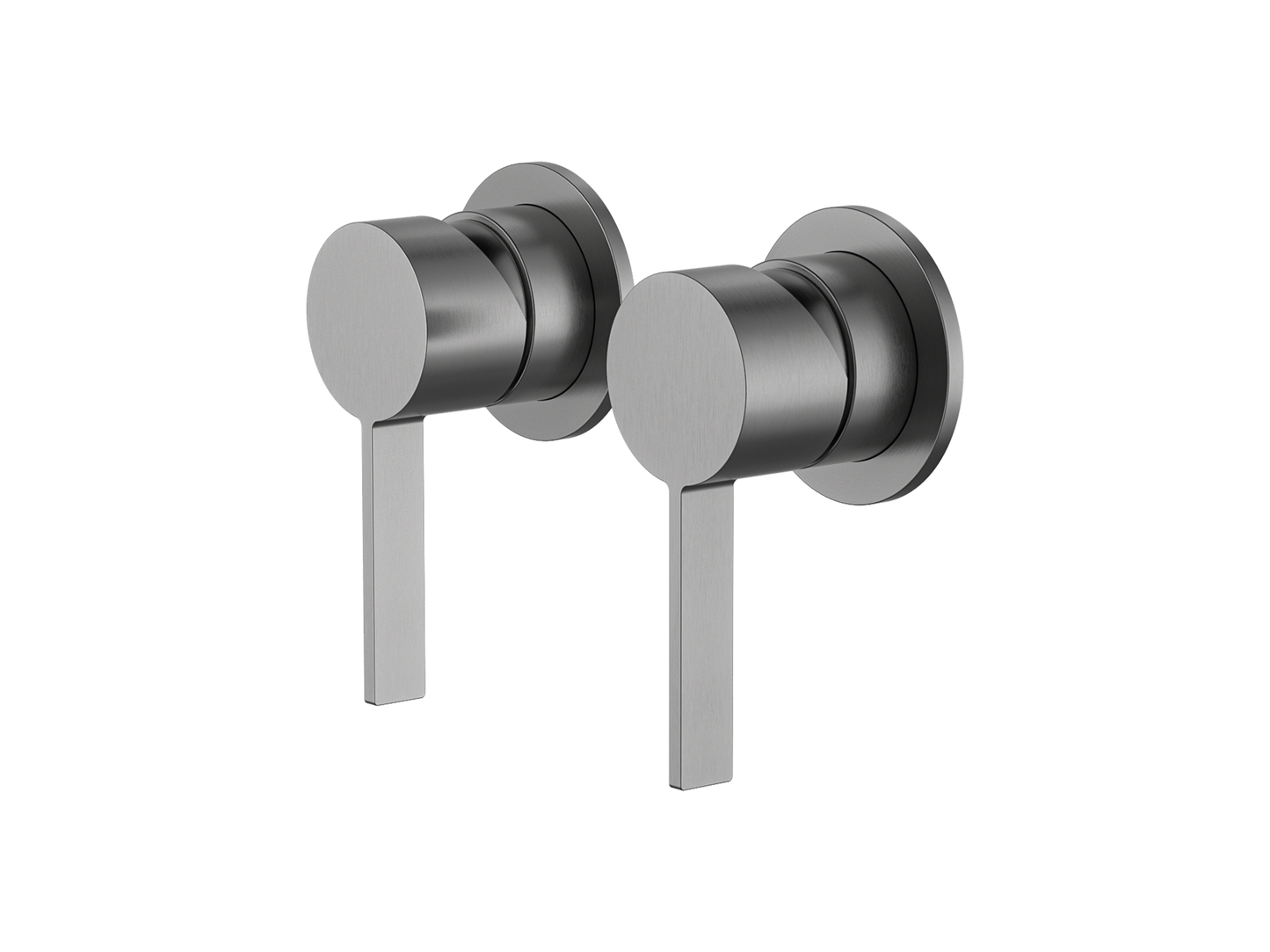 Sakura Twin Shower/Bath Mixer Separate Plates Brushed Nickel