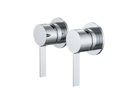 Sakura Twin Shower/Bath Mixer Separate Plates Chrome