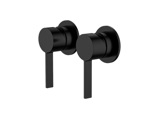 Sakura Twin Shower/Bath Mixer Separate Plates Matte Black