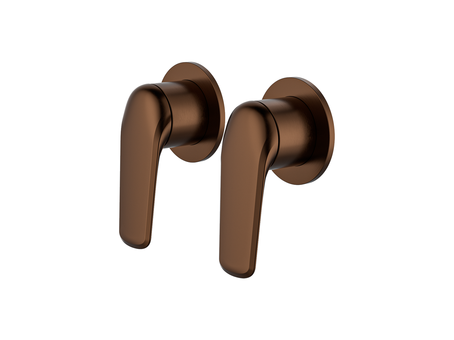 Sequoia Twin Shower/Bath Mixer Separate Round Plates Brushed Copper