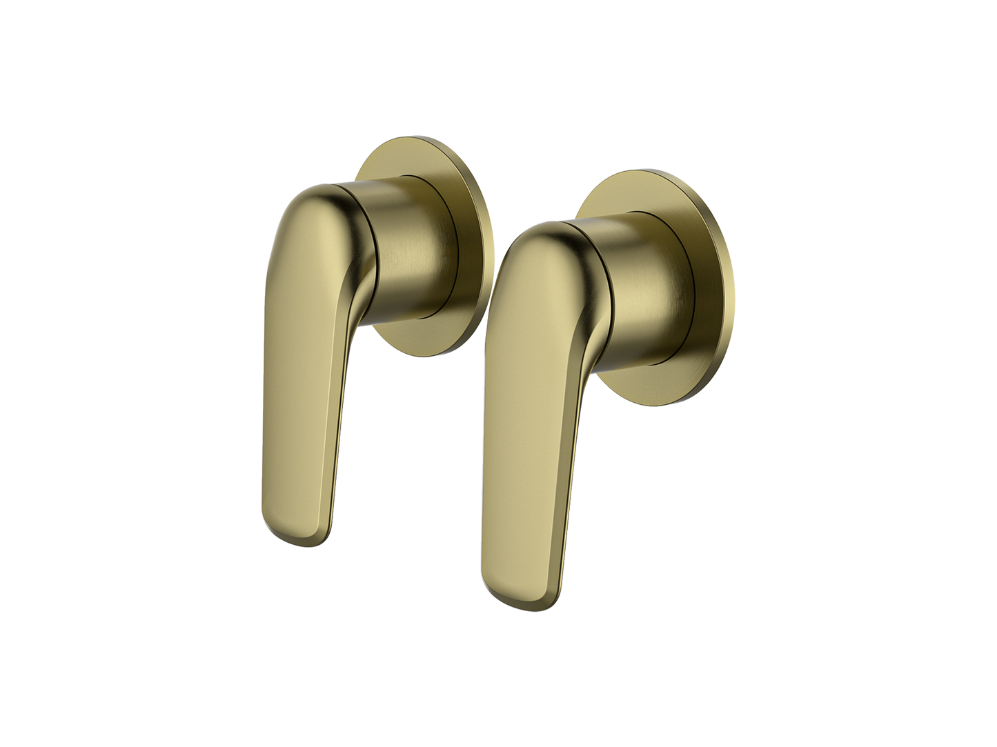 Sequoia Twin Shower/Bath Mixer Separate Round Plates Brushed Gold