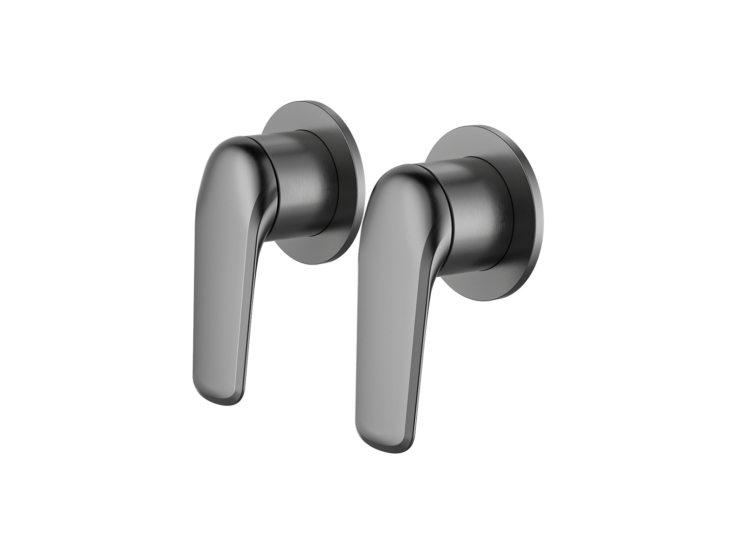 Sequoia Twin Shower/Bath Mixer Separate Round Plates Brushed Nickel