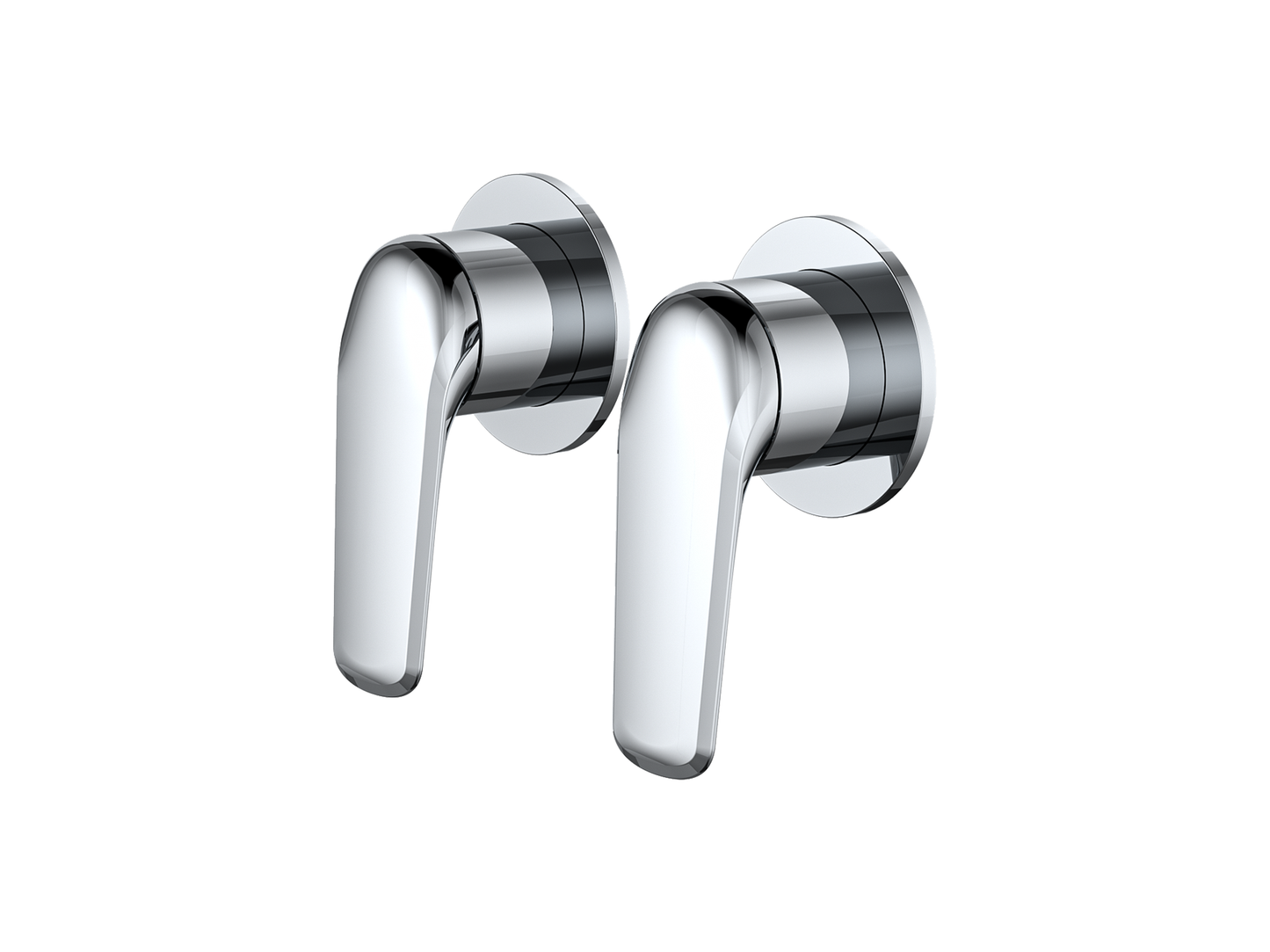 Sequoia Twin Shower/Bath Mixer Separate Round Plates Chrome