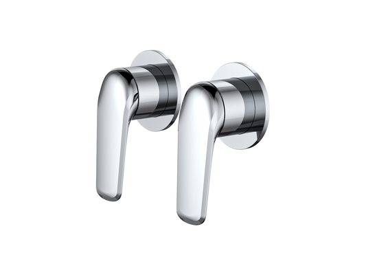 Sequoia Twin Shower/Bath Mixer Separate Round Plates Chrome