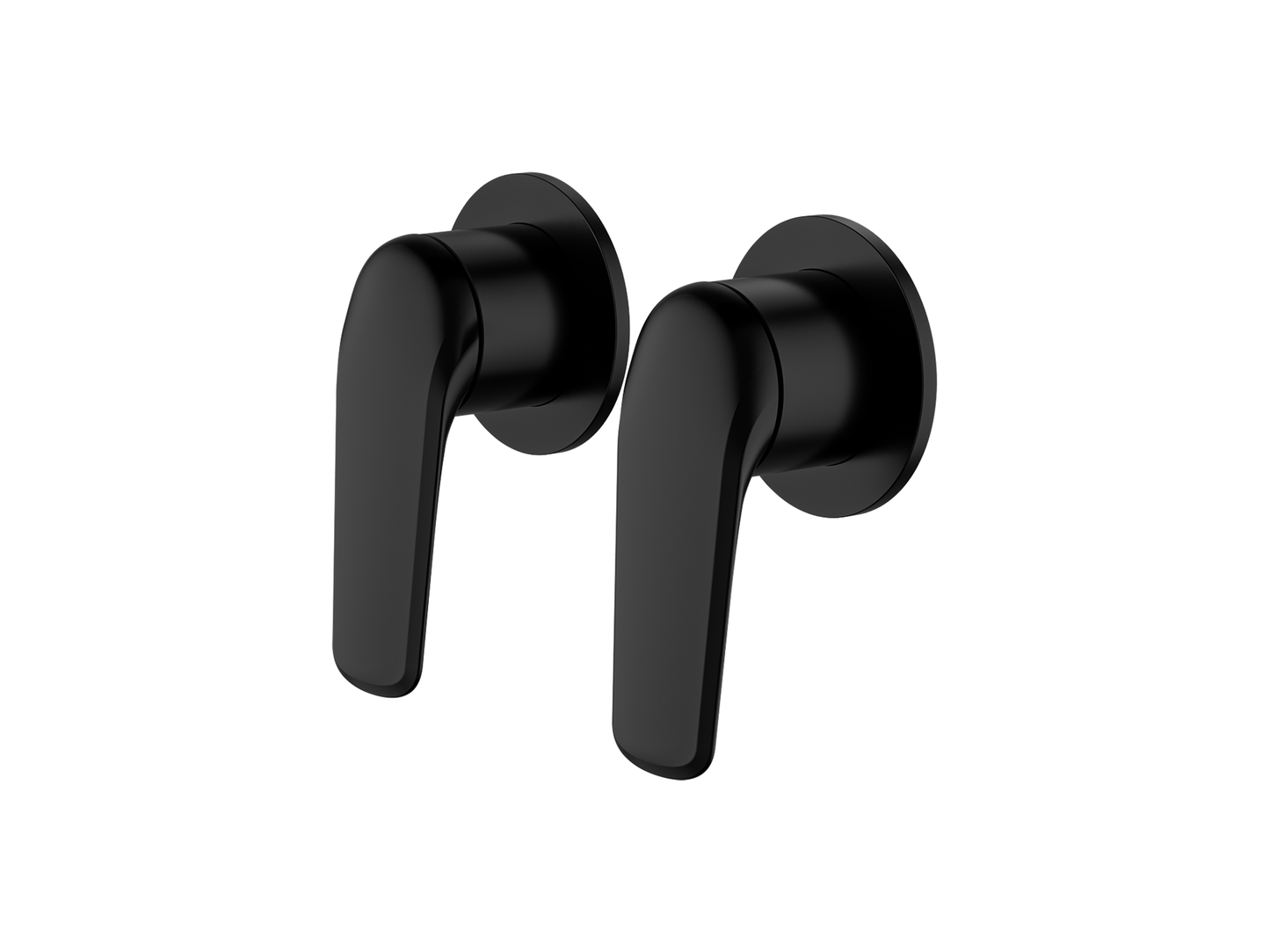 Sequoia Twin Shower/Bath Mixer Separate Round Plates Matte Black