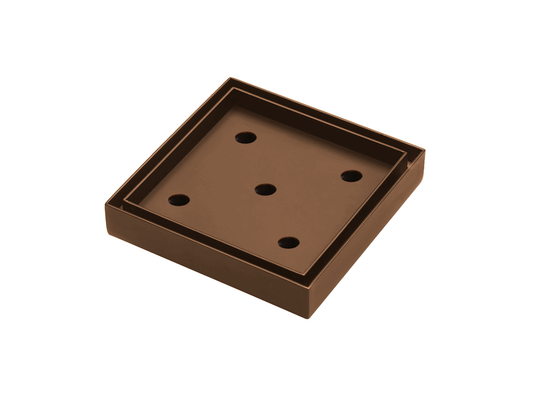 106 x 106mm SS316 Tile Insert Floor Grate Brushed Copper