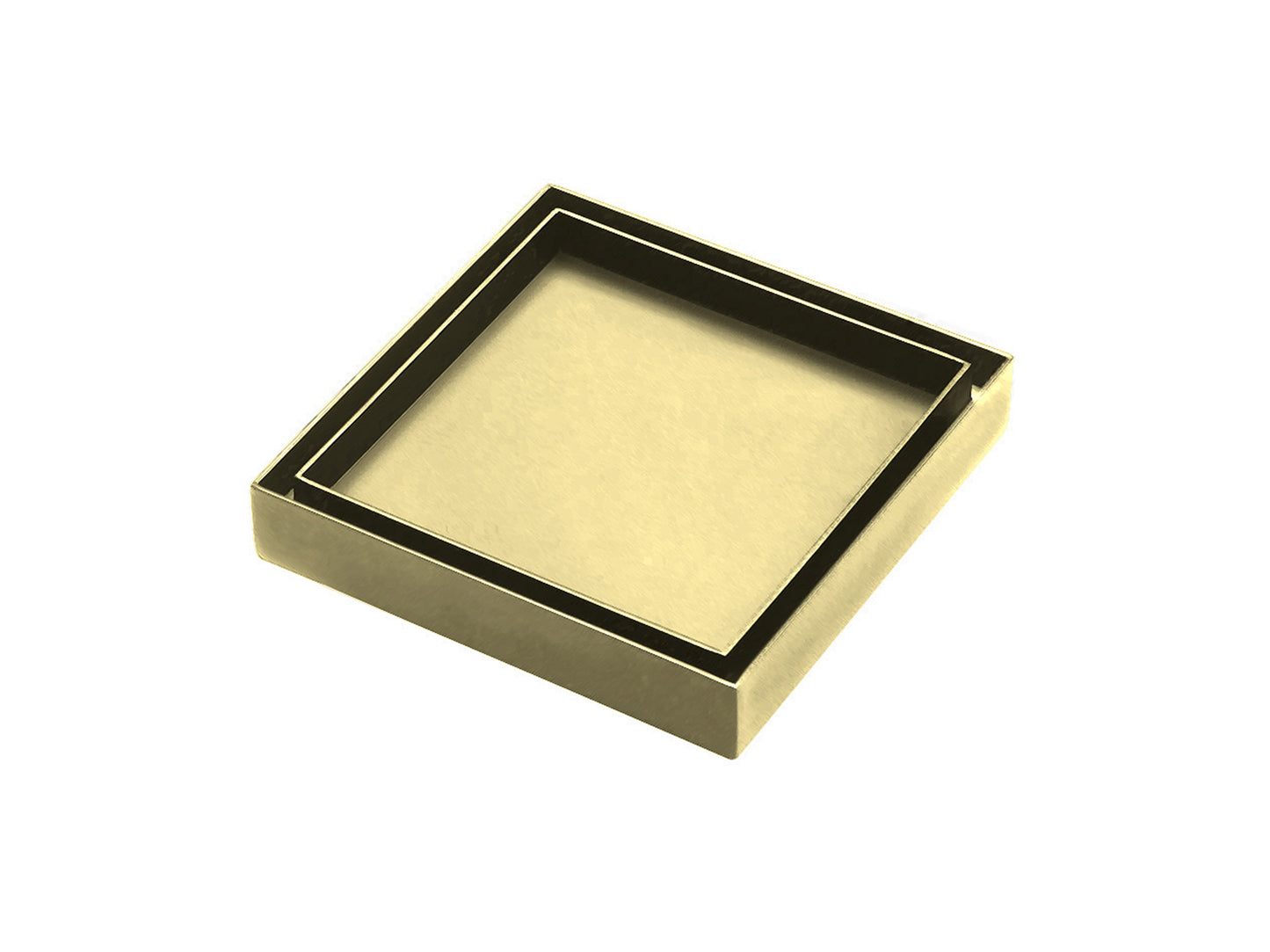120 x 120mm SS316 Tile Insert Floor Grate Brushed Gold