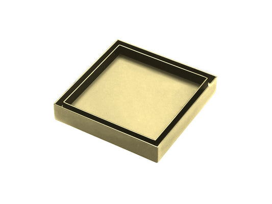 120 x 120mm SS316 Tile Insert Floor Grate Brushed Gold