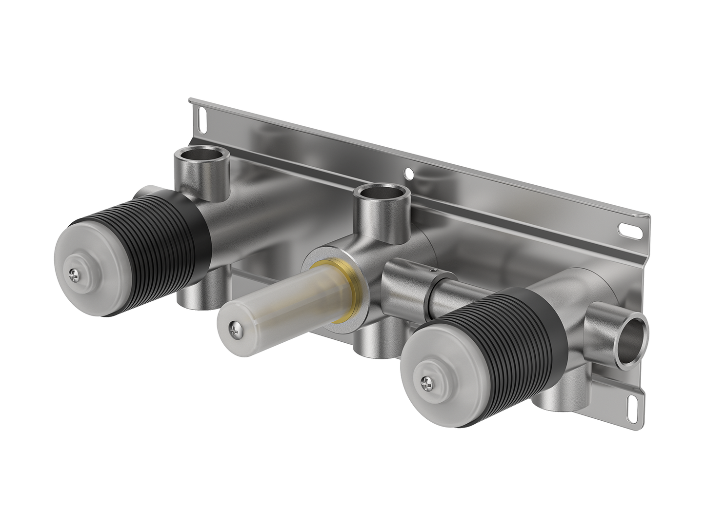 Maple Twin Shower / Bath Mixer with Centre Diverter Brushed Copper