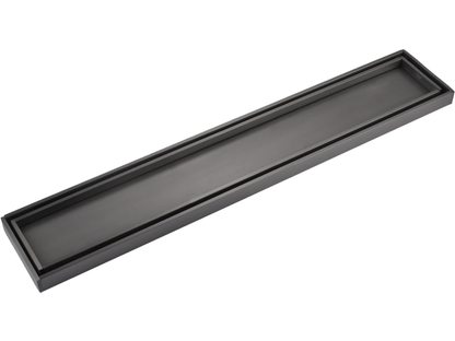 Custom SS316 Tile Insert Linear Floor Grate Gun Metal VII